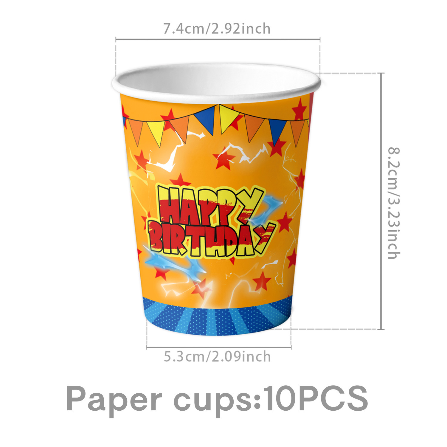 Gobelets en papier orange-10pcs