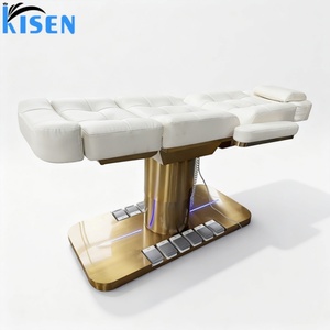 KISEN <b>Electric</b> Foldable Portable PVC Beauty Bed Modern Design Adjustable Massage <b>Table</b> for Hotels & Gyms Commercial Furniture - Product Image 5