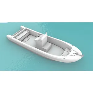 Diskon besar baru 23ft serat kaca V bawah perahu pancing untuk dijual dengan Outboard Motor