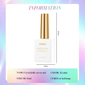 JTING 2024 Nueva Colección de Esmaltes de Gel de Ojos de Gato con Cristales en 9 Colores, Diseño OEM Gratuito, Esmalte de Gel para Uñas de Marca Privada Única - Product Image 2