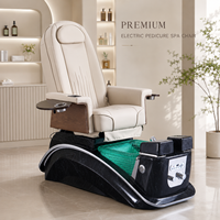 Fauteuil de pédicure de luxe pour salon de manucure avec spa pour les pieds, massage par jets, siège inclinable, repose-pieds réglable, fournisseur de mobilier de spa