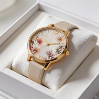 Montres japonaises de luxe pour femmes, bracelet en cuir véritable de haute qualité, mouvement à quartz floral