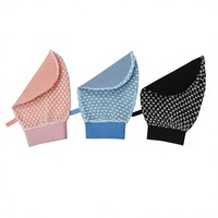 Gant de bain double face Blue Diamond, style moderne marocain, pour gommage Hammam, en viscose, polyester, charbon de bambou, ovale, pour le corps