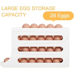 Fridge Pace-Saving 4 Tiers Egg Holder Plastic Roller Egg Container Eggs Dispenser for Refrigerator Cabinet - Product Image 2