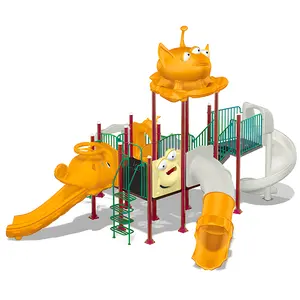 kids custom outdoor baby garden park toys tube ride swing set playground playhouse white plastic slide