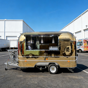 Remorque mobile personnalisée en acier inoxydable pour boissons et aliments, chariot <span class=keywords><strong>de</strong></span> bar avec compartiments isolés et éclairage LED pour événements et ventes <span class=keywords><strong>de</strong></span> street food - Product Image 1