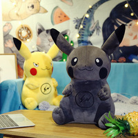 Peluche Pikachu brodée en coton PP de haute qualité, avec logo éclair, style Kawaii Pokémon, coussin de sommeil, grande taille, vente en gros