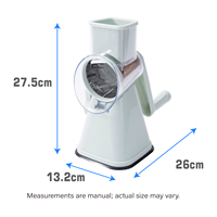 Râpe à tambour de table verte, râpe manuelle de cuisine pour le fromage et les légumes, râpe rotative avec lames en acier inoxydable pour la préparation des aliments