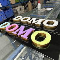 Letras Esféricas Transparentes de Cristal Jelly, Letras de Acero Inoxidable Acrílico con Acabado Arenado, Letras/Números/Texto de Fábrica China