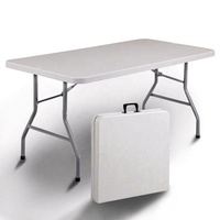 Table de jardin pliante portable à succès, 4/6/8 pieds, en plastique blanc, table de buffet moderne, chaises pour événements hôteliers