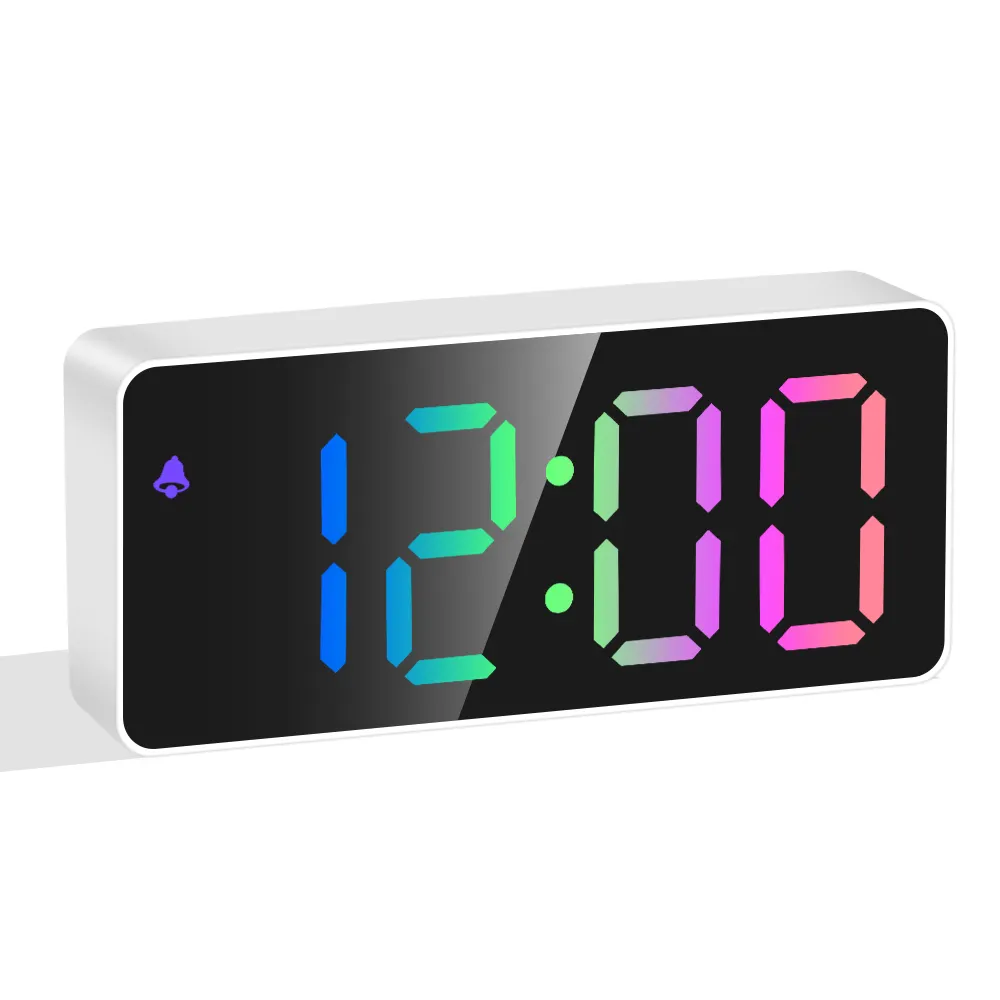 Modern Decoration Multiple Colored LED Display Digital Table Alarm Clock for Bedroom,Kids,Living room,Bedside