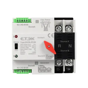 Etek Ats Switch Automatische Transfer Switching (Ats) 100a 2 Pole Omschakeling Ac Type Dual Power Schakelaars