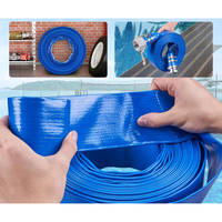 Tuyau plat en PVC de 50 mm (2 pouces), rouleau de 50 m, tuyau de refoulement flexible pour piscine, drainage, pompage d'eau, systèmes d'irrigation