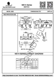 สวิตช์เลื่อนแบบเสียง MS14 ขนาด 9 มม. - Product Image 2