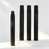 Atomizador de Perfume Portátil Negro Mate de 5ml 10ml, Tubo Recargable de Vidrio, Pulverizador de Perfume de Viaje con Niebla Fina, Personalizado con Serigrafía