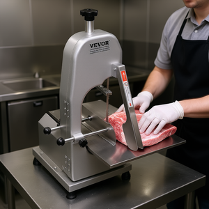 Sierra de cinta comercial Vevor de 650W, máquina cortadora de carne de acero inoxidable, operación manual para uso en carnicerías - Product Image 2