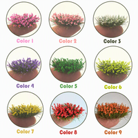 Skala HO Skala N 10mm 16Pcs Oval Flower Tuft Perlengkapan Diorama Meja Pasir Kereta Api DIY Mikro Lanskap