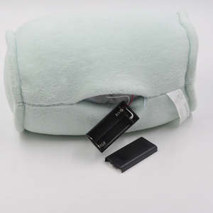 Oreiller de <span class=keywords><strong>massage</strong></span> cervical et lombaire électrique rechargeable en peluche bicolore luxueux pour la maison, le bureau, le canapé, le repos - Product Image 6