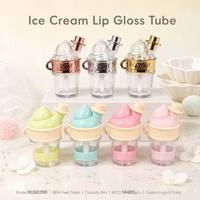 ISMAN Tube vide 8 ml pour gloss à lèvres, en plastique transparent, en forme de cornet de gaufre, avec trou pour porte-clés, emballage cosmétique, vente en gros