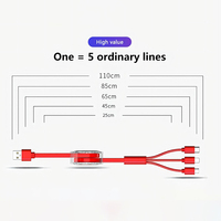 Câble Usb Rétractable 3 en 1 pour Iphone Micro Type-c Cordon de charge de téléphone portable multiple 2.4A Charge rapide câble de type c Charge rapide