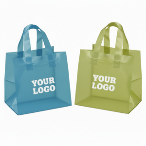 Recyclable Plastic Shopping <b>Bag</b> With Soft Loop Handle For <b>Clothing</b> Retail Custom Logo Print Waterproof Lightweight - Product Image 1