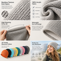 Casquette unisexe en tricot acrylique réfléchissant, résistante au froid, pour les trajets domicile-travail, l'école, les courses et les activités quotidiennes en extérieur