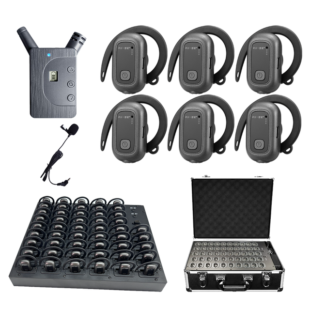180-200 Meters Working Distance 2.4G 999 Channels Audio System Tour Guide Rechargeable Tour Guide Wireless Sound System