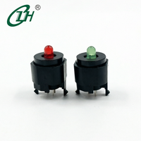 Interrupteur à bouton-poussoir momentané DIP à trou traversant, en laiton, éclairé par LED, 1NO, avec capuchon rouge et vert, pour appareils électroménagers - Vente en gros