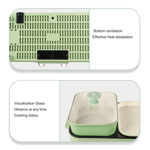 Griglia elettrica coreana 2-in-1 per barbecue e hot pot, antiaderente, senza fumo, per uso domestico - Modello 2026 di tendenza - Product Image 6