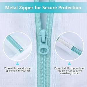 Wholesale Cheap Large Mesh Polyester Laundry Bags with Zipper and Custom Logo for Home Use - Product Image 2