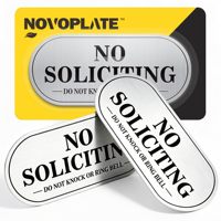 Panneau en aluminium personnalisé auto-adhésif « Interdiction de solliciter » 7x3 pouces, imperméable, antirouille, « Ne pas frapper ni sonner à la sonnette »