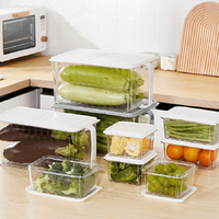 Boîtes de rangement alimentaire en plastique transparent empilables pour réfrigérateur, organiseur de réfrigérateur avec couvercle