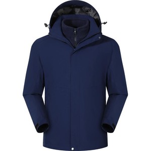 Chaqueta Cortavientos 3 en 1 para Hombre, Color Sólido, Forro Polar, Ropa de Trabajo Resistente al Viento, Otoño Invierno, Personalizable con Logotipo - Product Image 3