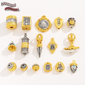 Amuletos de Cobre Chapados en Oro Estilo Antiguo de Nantong con Cabeza de Buda Ganesha, Accesorios de Joyería DIY, Colgantes Unisex - Product Image 5