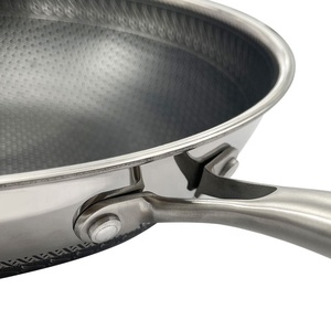 Poêle à frire double en nid d'abeille antiadhésive de 32cm en acier inoxydable 304 de qualité alimentaire 304 Poêle à steak Grill Poêle à frire - Product Image 5