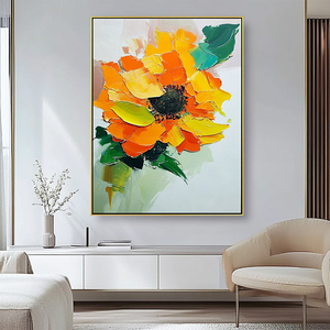Tranh nghệ thuật hiện đại 100% thủ công, họa tiết 3D, tranh hoa hướng dương trên vải <span class=keywords><strong>canvas</strong></span>, sơn <span class=keywords><strong>acrylic</strong></span>, tranh treo tường thân thiện với môi trường - Product Image 6
