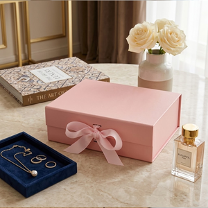 Cajas Rígidas de Lujo de Buena Calidad, Cajas de Regalo con Logotipo Personalizado, Tamaño Personalizado, Color Rosa Dorado, Laminación Mate, Cajas de Papel para Regalos - Product Image 1