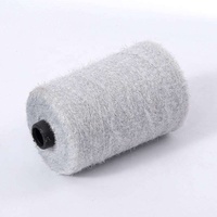QianGang 100% Nylon Fancy Mink Garn Silber Gold Metallic Glitzer Feder-Strickgarn Gefärbt Hochfest Texturiert 50D
