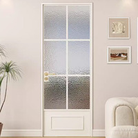DEEZON - Puertas Francesas Corredizas Modernas de Aluminio y Vidrio para Interiores, con Arco, para Dormitorio y Sala de Estar