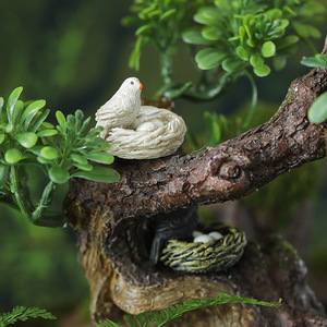 Resin Bird Nest Ornament With <b>Eggs</b> Tree Mount Garden Bonsai <b>Decoration</b> Handmade Painted Miniature Landscape Accessory - Product Image 3