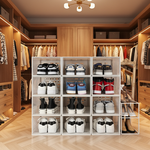 Contenedor de Almacenamiento de Zapatos Transparente Premium, Caja de Plástico Apilable, Organizador de Zapatos de Diseño Moderno con el Mejor Precio - Product Image 1