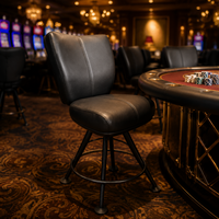 Fauteuil de jeu premium SUCCESSOR pour machines de casino, pivotant, réglable, en cuir, avec roulettes silencieuses