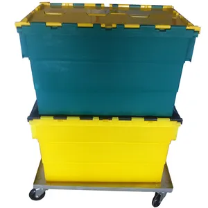 70L Stackable & קן זגזג מכסה פלסטיק ארגזי עבור אחסון