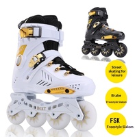 Patins à roulettes en ligne professionnels Ljc pour hommes et femmes, freestyle slalom, coque en PP, roues en caoutchouc à une seule rangée