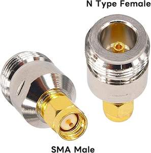 Позолоченный коаксиальный адаптер 50 Ом N к SMA Женский медный контакт для радио Wi-Fi антенны мобильной связи - Product Image 3