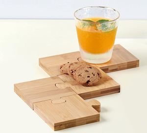 Professional Customized Home and Kitchen Bamboo Puzzle <b>Coasters</b> Bamboo <b>Coasters</b> <b>Set</b> of 4 - Product Image 5