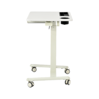 Station de travail mobile pour ordinateur portable en MDF, inclinable et réglable avec vérin à gaz, design pliable
