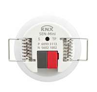 Mini capteur de détection de mouvement et d'objectif fixe intelligent KNX à double technologie avec portée de 8m/6m, DC 21-30V, IP20