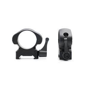 Anello per Cannocchiale da 25,4mm (<span class=keywords><strong>1</strong></span> Pollice) in Acciaio Nero Opaco, Antiurto e Leggero, Montaggio Rapido SR-1002WM QD per Caccia, Base da 21mm - Product Image 1