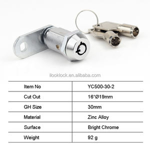 מנעול צילינדר צינורי מסגסוגת אבץ, מנעול קאם לתיבת דואר, מנעול צילינדר עם מפתח צינורי לדלת ארון - Product Image 4